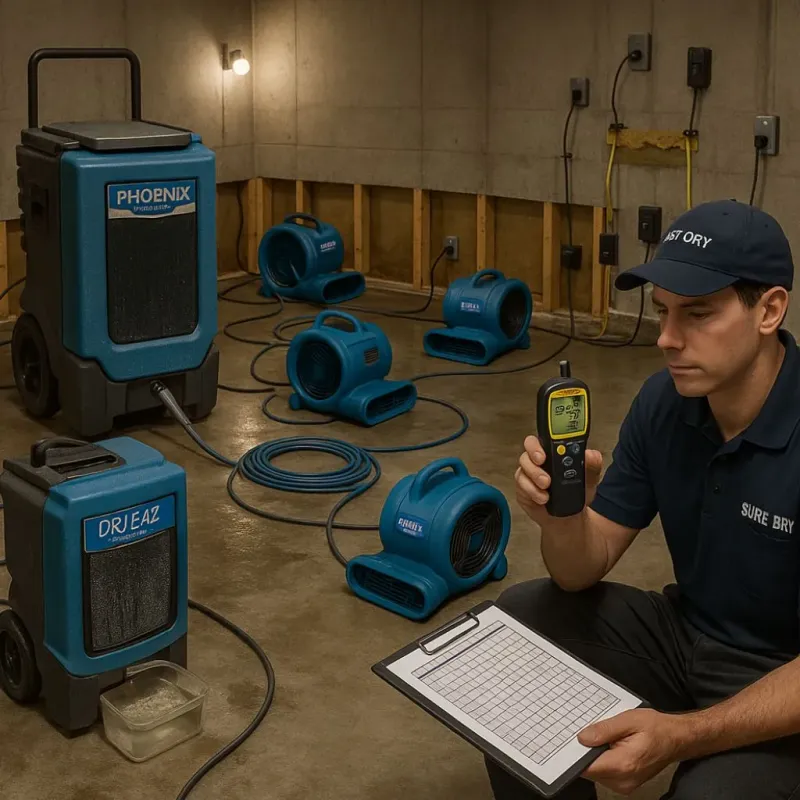 Structural Drying and Dehumidification process in Curtisville, PA